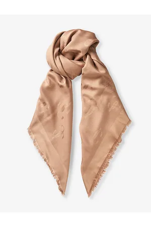 Jimmy Choo Womens Emani Brand-Print Silk-Blend Scarf 1Size