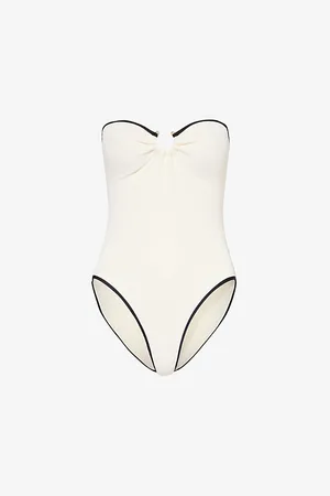 Seafolly Womens Beach Bound Two-Tone Bandeau Swimsuit 14