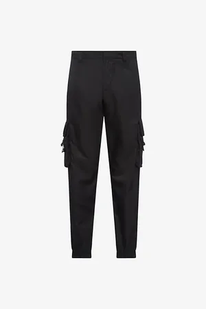Prada Mens Re-Nylon Buckle-Embellished Tapered Slim-Fit Nylon Trousers 36
