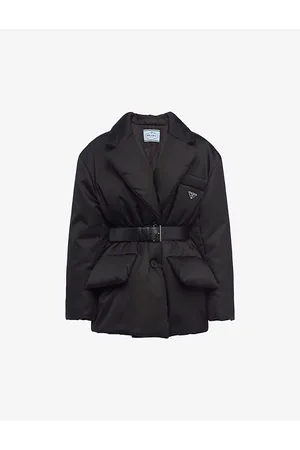 Prada Womens Re-Nylon Belted Recycled Nylon-Down Jacket 8
