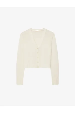 Joseph Womens V-Neck Relaxed-Fit Cashmere Cardigan L