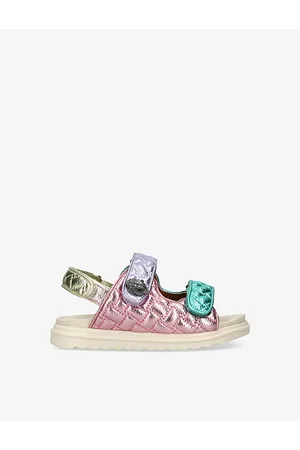 Kurt Geiger Mini Orson Quilted Metallic-Woven Sandals 6-7 Years Eur 28 / 10 Uk Kids