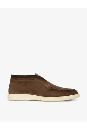 santoni Mens Detroit Contrast-Sole Suede Loafers Eur 41 / 7 Uk Men