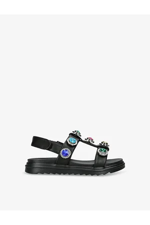 Kurt Geiger Mini Orson Crystal-Embellished Suede Sandals 6-7 Years Eur 28 / 10 Uk Kids