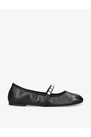 Stuart Weitzman Womens Goldie Pearl-Embellishment Leather Ballet Flats Eur 36 / 3 Uk Women