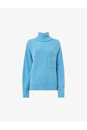 Whistles Womens Roll-Neck Patch-Pocket Wool Jumper Xs