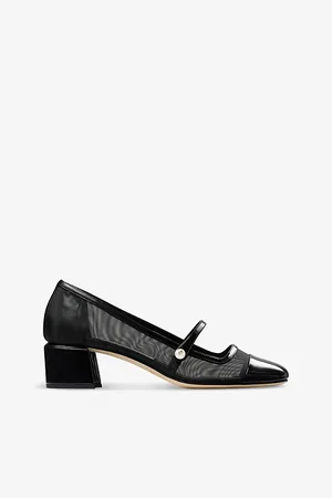 Jimmy Choo Womens Elisa 45 Mesh and Patent-Leather Heeled Courts Eur 36 / 3 Uk Women