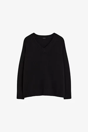 Joseph Womens V-Neck Dropped-Shoulder Cashmere Jumper L