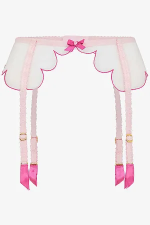 Lorna Party Suspender in Baby Blue/Iridescent