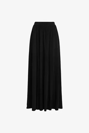 AllSaints Womens Casandra Draped Stretch-Woven Maxi Skirt 12