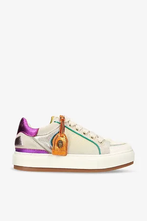 Kurt Geiger Womens Southbank Tag Panelled Leather Low-Top Trainers Eur 36 / 3 Uk Women