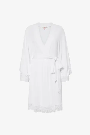Eberjey Womens Mariana Tie-Waist Stretch-Jersey Robe Xs