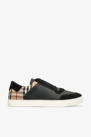 Burberry Mens Stevie Check-Print Leather Low-Top Trainers Eur 41 / 7 Uk Men