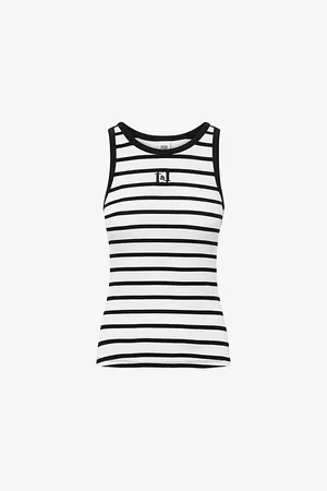 Twist & tango Womens Azra Racer-Back Striped Stretch Cotton Vest Top Xs
