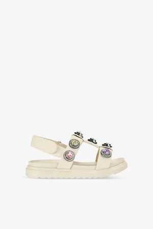 Kurt Geiger Mini Orson Crystal-Embellished Leather Sandals 7-10 Years Eur 32 / 13 Uk Kids