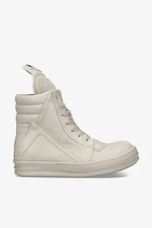 Rick Owens Womens Geobasket Lace-Up Leather High-Top Trainers Eur 37 / 4 Uk Women