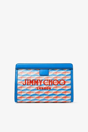 Jimmy Choo Womens Avenue Canvas and Leather Pouch 1Size