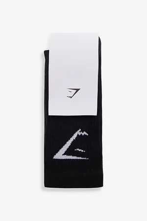 GymShark Womens Branded Pack Of Three Cotton-Blend Socks S
