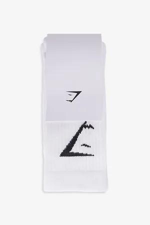 GymShark Womens Branded Pack Of Three Cotton-Blend Socks S