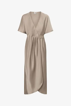 Twist & tango Womens Shana Wrap-Tie Satin Midi Dress 10