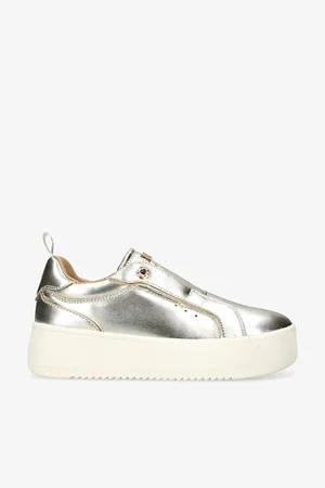 Kurt Geiger Womens Lucia Branded Metallic Faux-Leather Low-Top Trainers Eur 36 / 3 Uk Women