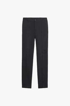 Sandro Mens High-Rise Stretch-Jersey Trousers M