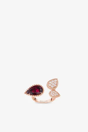 Boucheron Serpent Bohème 18ct Pink-Gold, 0.46ct Brilliant-Cut Diamond and 5.4ct Rhodolite Ring L