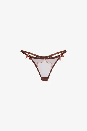 Agent Provocateur Womens Lorna Panelled Lace and Mesh Thong Xl