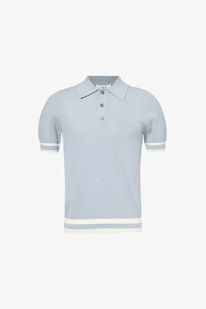 CHE Mens Quinn Stripe-Trimmed Cotton-Knit Polo Shirt S