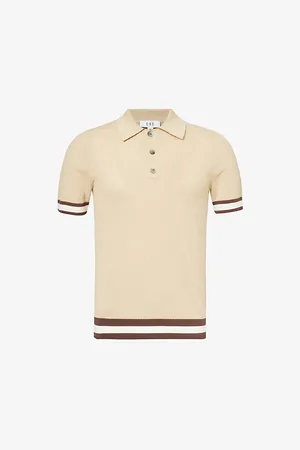 CHE Mens Quinn Stripe-Trimmed Cotton-Knit Polo Shirt S