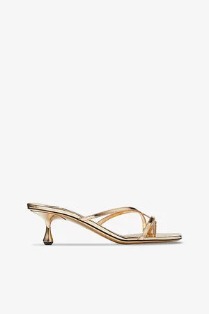Jimmy Choo Womens Etana 50 Leather Heeled Mules Eur 36 / 3 Uk Women