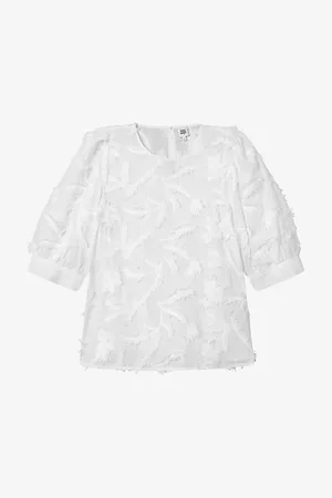 Twist & tango Womens Marla Contrast-Embroidered Cotton Blouse 12
