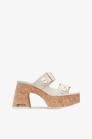 Jimmy Choo Womens Fayence Wedge 95 Leather Heeled Sandals Eur 36 / 3 Uk Women