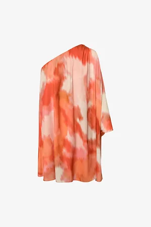 Twist & tango Womens Eileen Graphic-Print One-Shoulder Satin Mini Dress 16