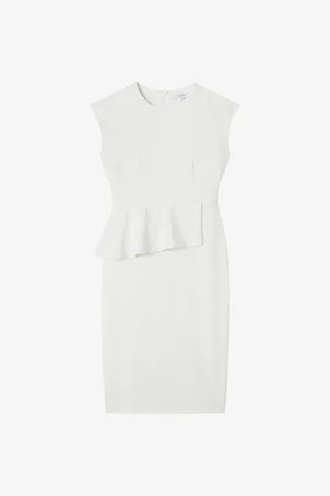 LK Bennett Womens Mia Peplum Stretch-Woven Midi Dress 10