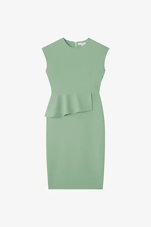 LK Bennett Womens Mia Peplum Stretch-Woven Midi Dress 10