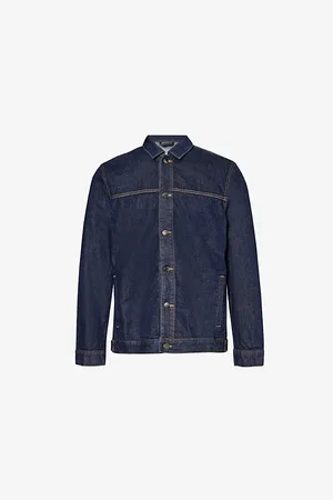 Sunspel Mens Contrast-Stitch Regular-Fit Denim Jacket S