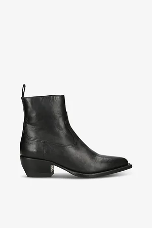Golden Goose Womens Debbie Leather Block-Heel Ankle Boots Eur 38/5 Uk Women