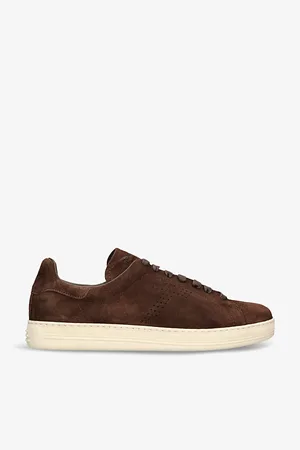 Tom Ford Mens Warwick Logo-Embossed Suede Low-Top Trainers Eur 42 / 8 Uk Men