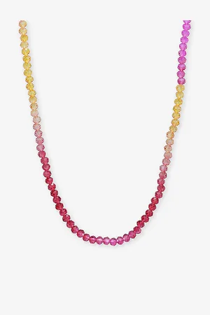 Crystal Haze Womens Candyfloss Bead-Embellished 18ct Yellow Gold-Plated Brass Necklace