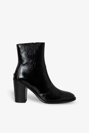 Zadig & Voltaire Womens Preiser Wing-Embellished Heeled Leather Ankle Boots Eur 36 / 3 Uk Women