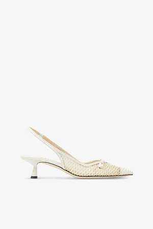 Jimmy Choo Womens Amita 45 Pointed-Toe Mesh Slingback Heeled Pumps Eur 36 / 3 Uk Women