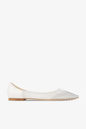 Jimmy Choo Womens Love Crystal-Embellished Mesh Flats Eur 36 / 3 Uk Women