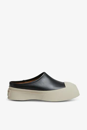 Marni Womens Logo-Embossed Backless Leather Trainers Eur 35 / 2 Uk Women