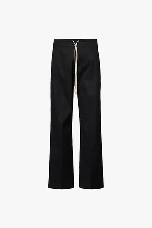 Rick Owens Mens Dietrich Drawstring-Waist Relaxed-Fit Cotton Trousers 30