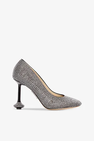 Loewe Womens Toy 90 Sculpted-Heel Crystal-Embellished Leather Pumps Eur 40 / 7 Uk Women