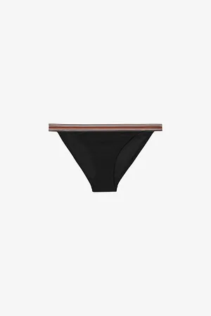Reiss Womens Yve Stripe-Trim Triangle Stretch-Woven Bikini Bottoms 14
