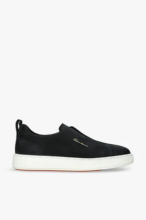 santoni Mens Clean Icon Branded Suede Trainers Eur 44 / 10 Uk Men