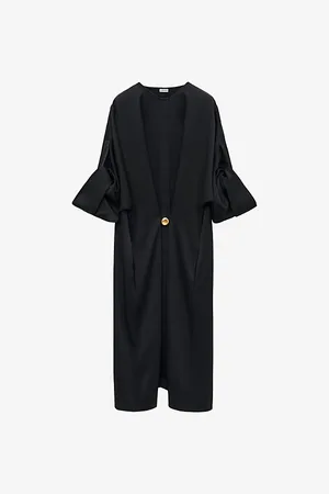 Loewe Womens Pebble Brooch-Embellished Short-Sleeve Cotton Mini Dress 6