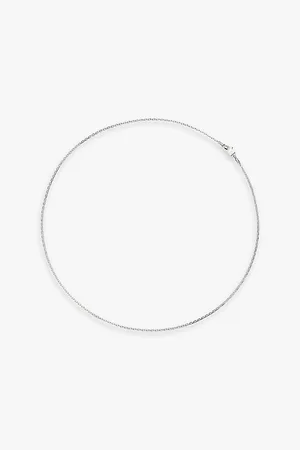 Hatton Labs Womens Mini Anchor Sterling-Silver Chain Necklace 20In